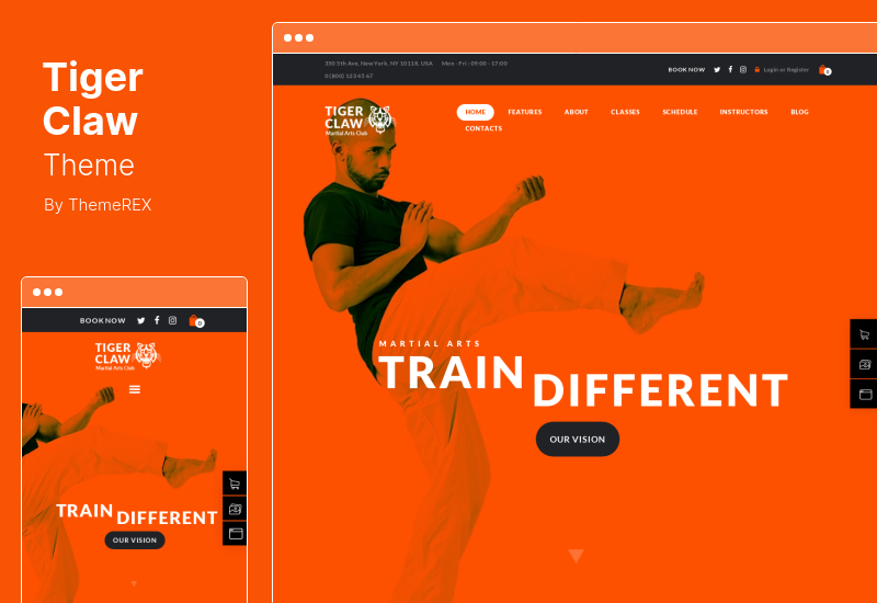 Tiger Claw Theme - Tema WordPress Sekolah Seni Bela Diri dan Pusat Kebugaran