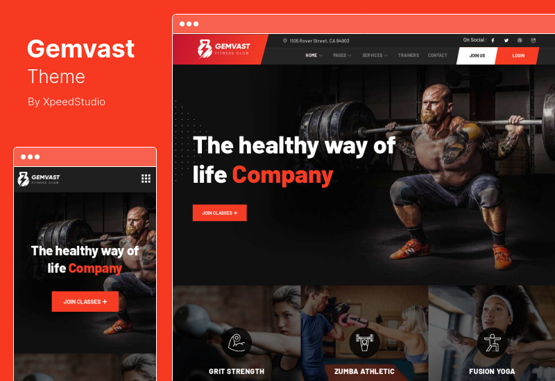 موضوع Gemvast - Gym Fitness Club Multipage ، موضوع وورد على الصفحة