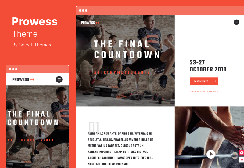 Prowess-Thema - Fitness- und Fitnessstudio-WordPress-Theme