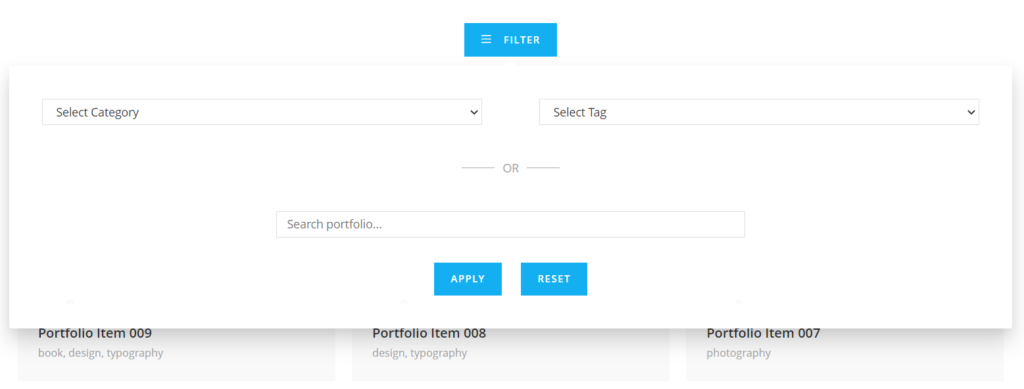 tangkapan layar fitur tombol filter portofolio laut baru