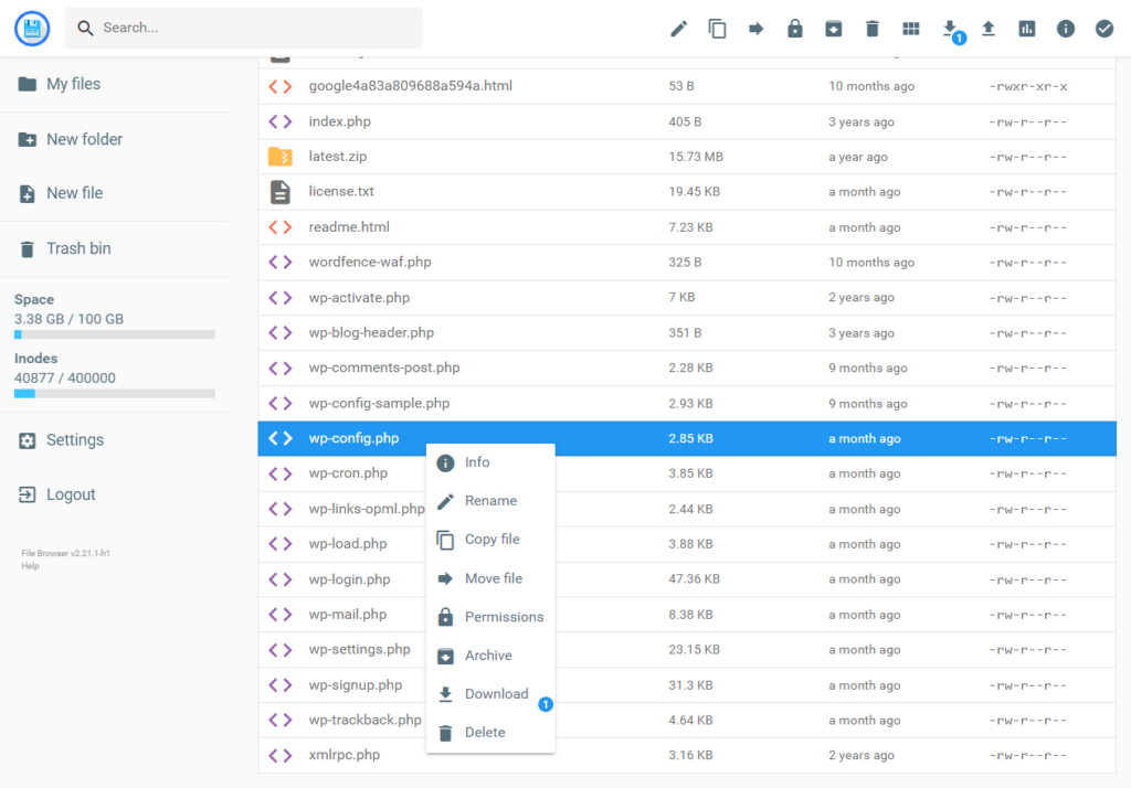 editați wp-config.php