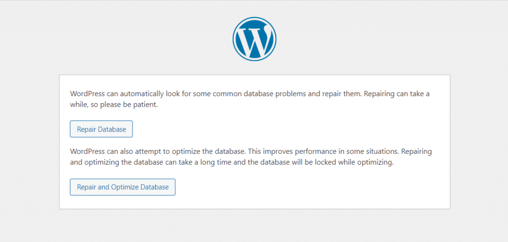 WordPress datenbank reparieren