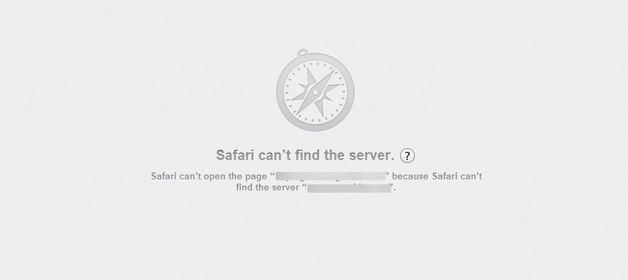 mensaje de error "Safari no puede encontrar el servidor"