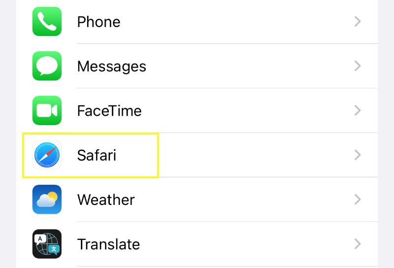 Pengaturan Safari di iPhone