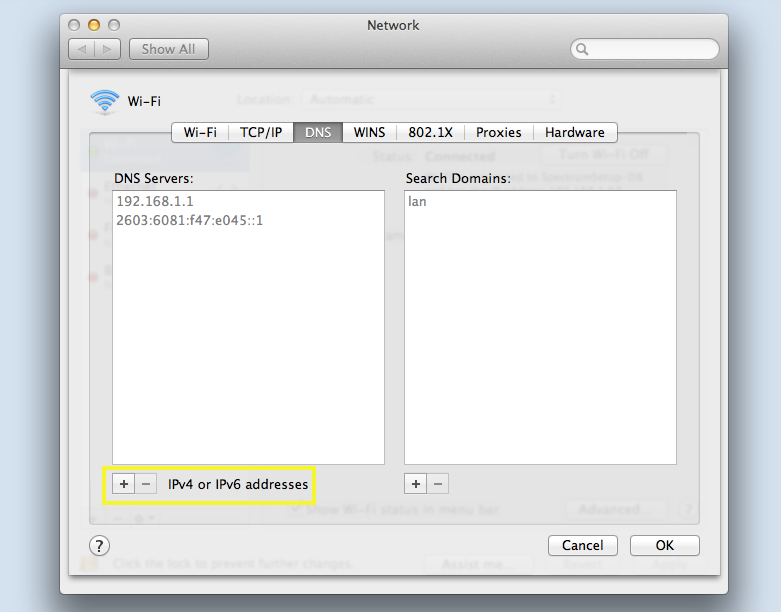 เซิร์ฟเวอร์ DNS บน Mac