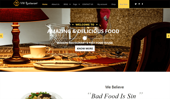 WordPress Restaurant Themes