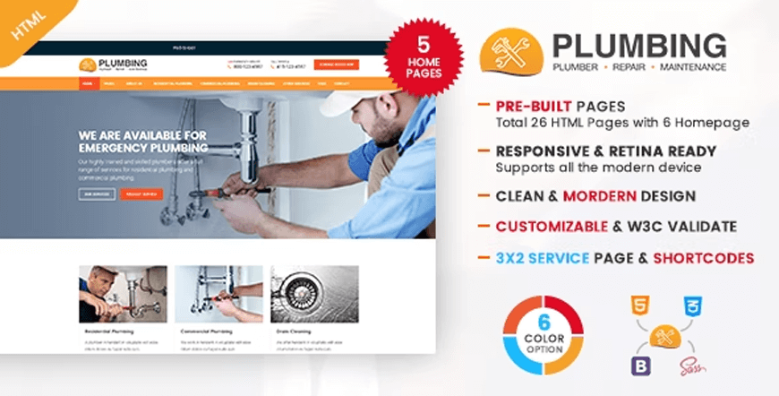 Plumbing adalah templat situs web pipa ledeng yang luar biasa