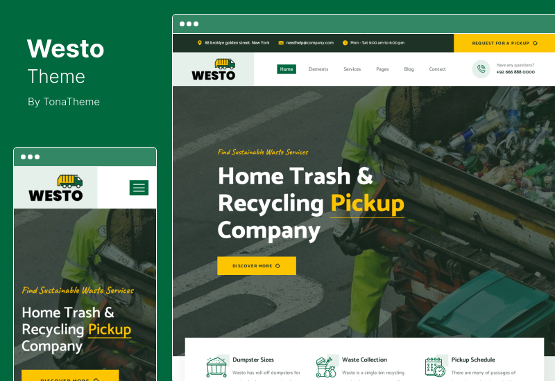 Westo Theme - Тема WordPress для службы утилизации отходов