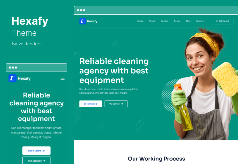 Hexafy Theme - Firma sprzątająca WordPress Theme