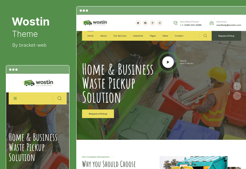 Wostin Teması - Atık Toplama Hizmetleri WordPress Teması