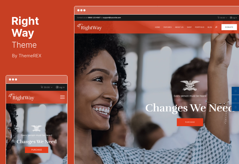 Right Way Theme - Wahlkampf und politischer Kandidat WordPress Theme