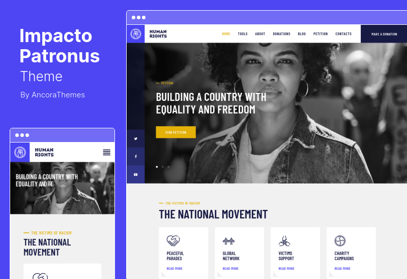 Impacto Patronus Theme – WordPress Theme für Naturschutz, Petitionen und sozialen Aktivismus