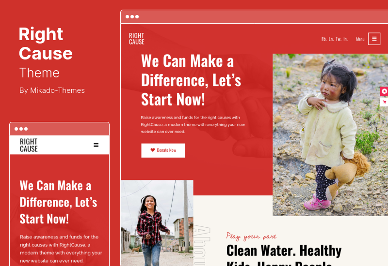 RightCause 主題 - 慈善和捐贈 WordPress 主題