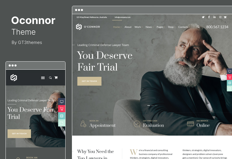 Oconnor Theme — тема WordPress для юристов, юристов и адвокатов