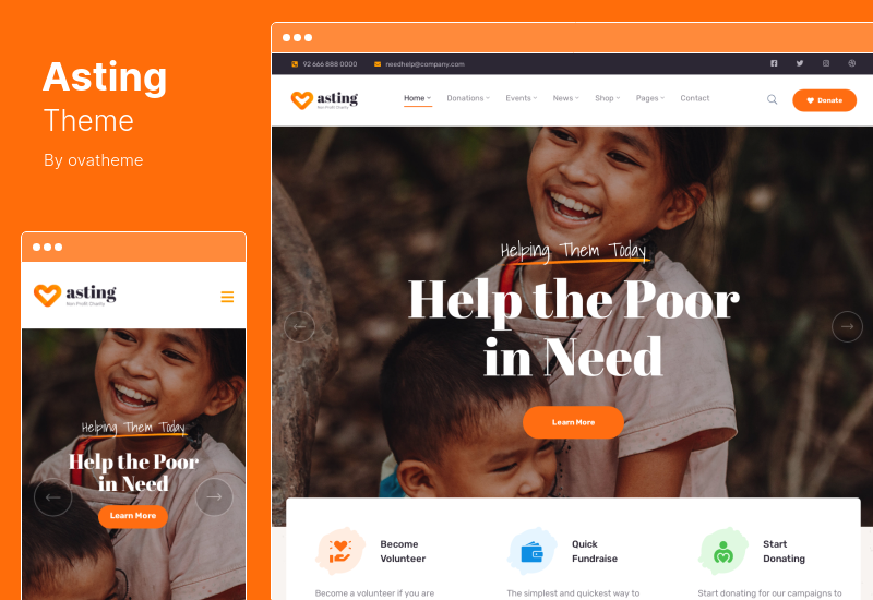 Asting Theme - Tema de WordPress para organizaciones benéficas y donaciones