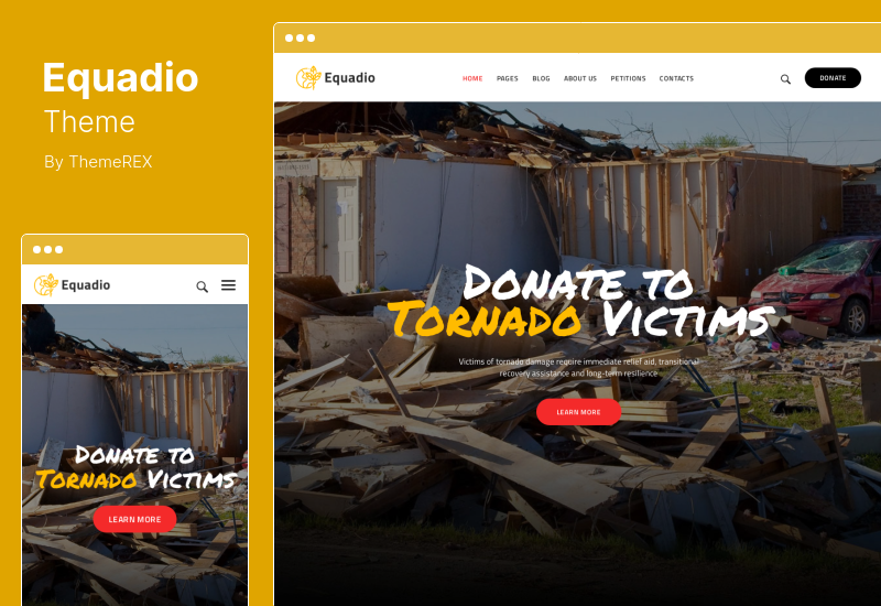 Tema Equadio - Tema WordPress pentru organizații nonprofit și de mediu