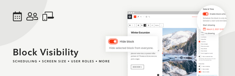 complementos de wordpress menos conocidos: complemento de visibilidad de bloque