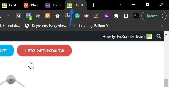 Favicon accanto al titolo del sito web