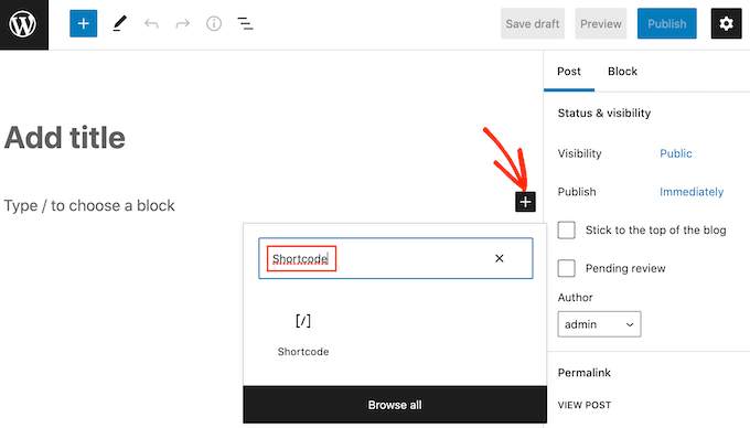 การเพิ่มบล็อกรหัสย่อใน WordPress