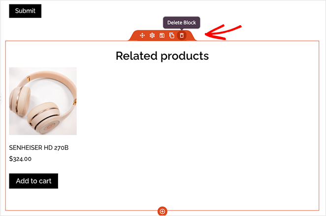 Remover bloqueio de produtos relacionados