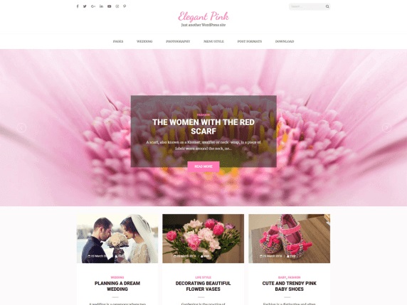 Elegant Pink Fashion WordPress Theme