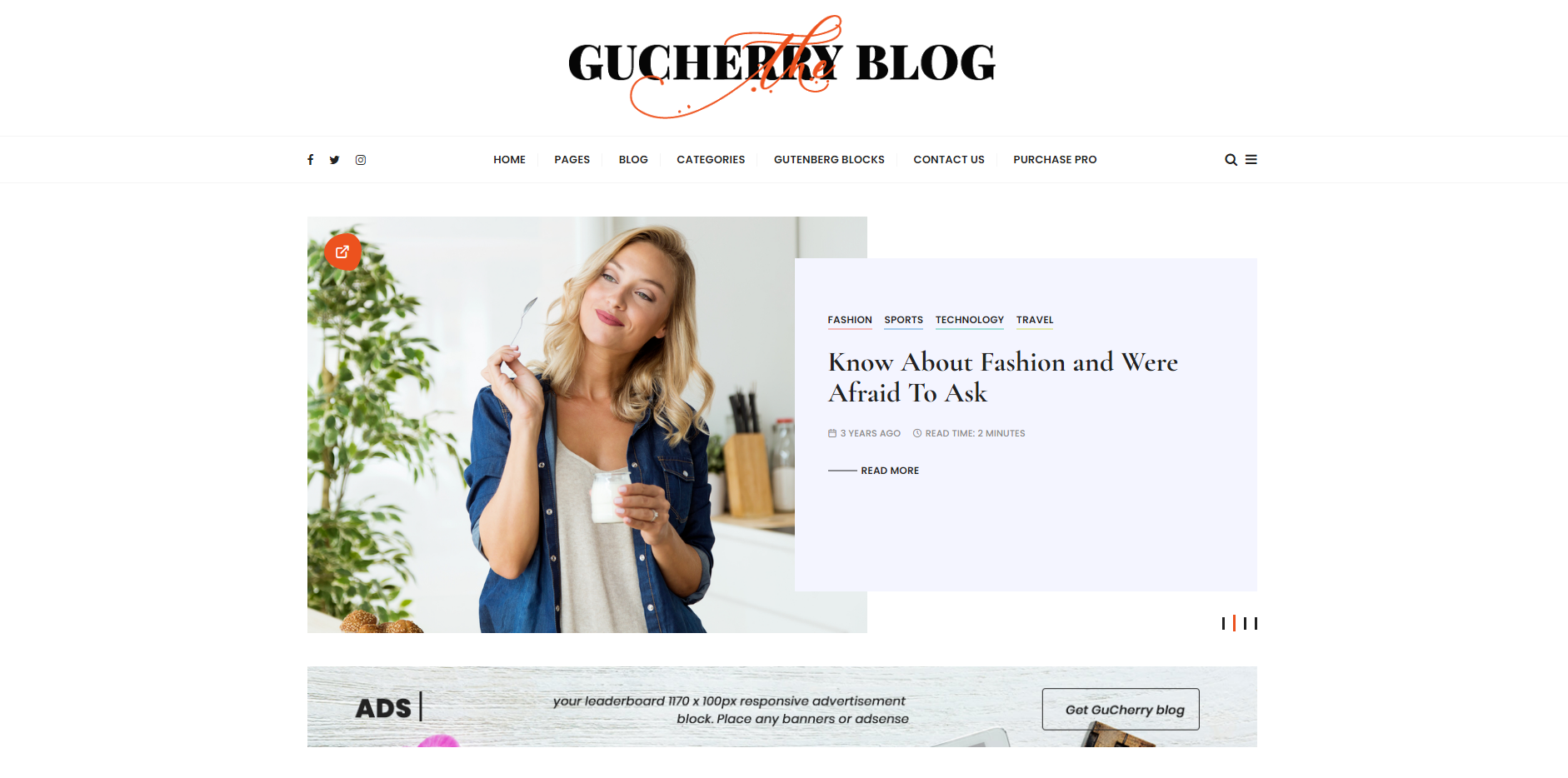 Gucherry Blog - 免费的 WordPress 博客主题