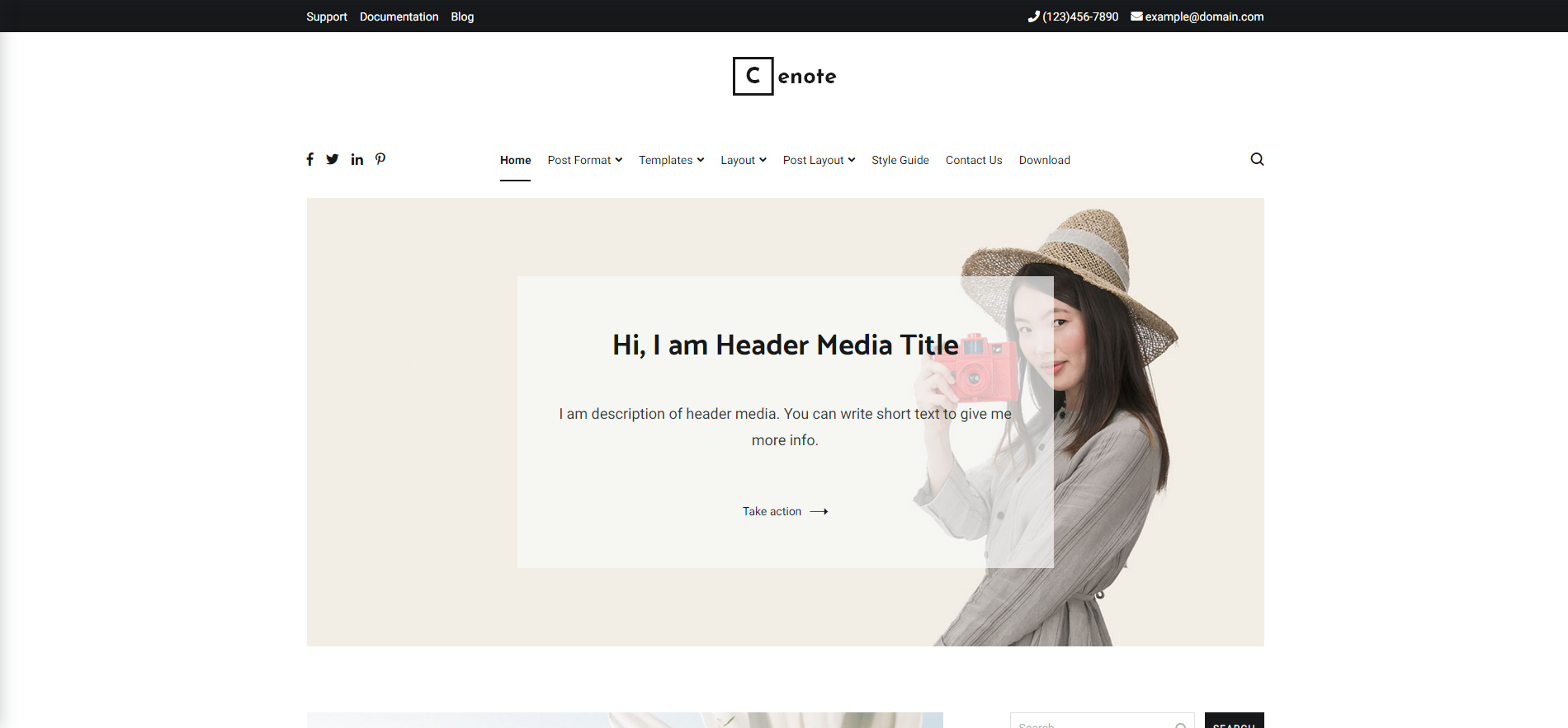 Cenote - tema blog WordPress gratis