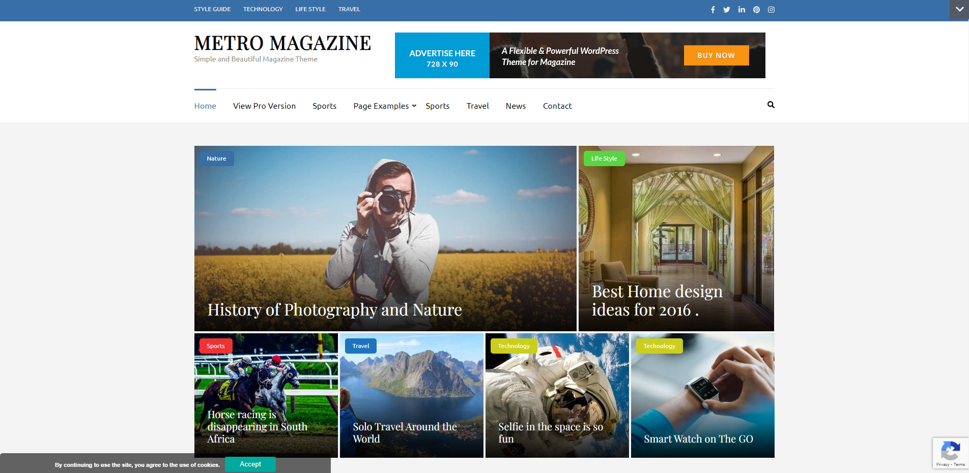 Majalah Metro - tema blog WordPress gratis