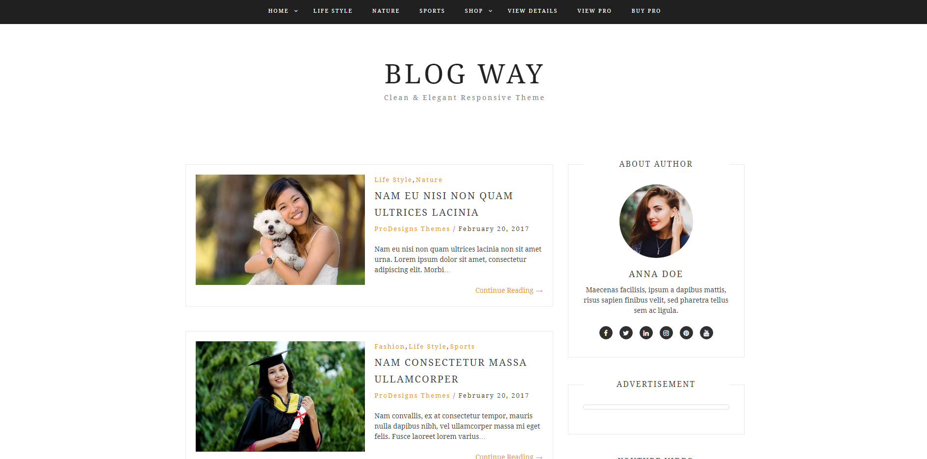 Blog Way - kostenlose WordPress-Blog-Themen