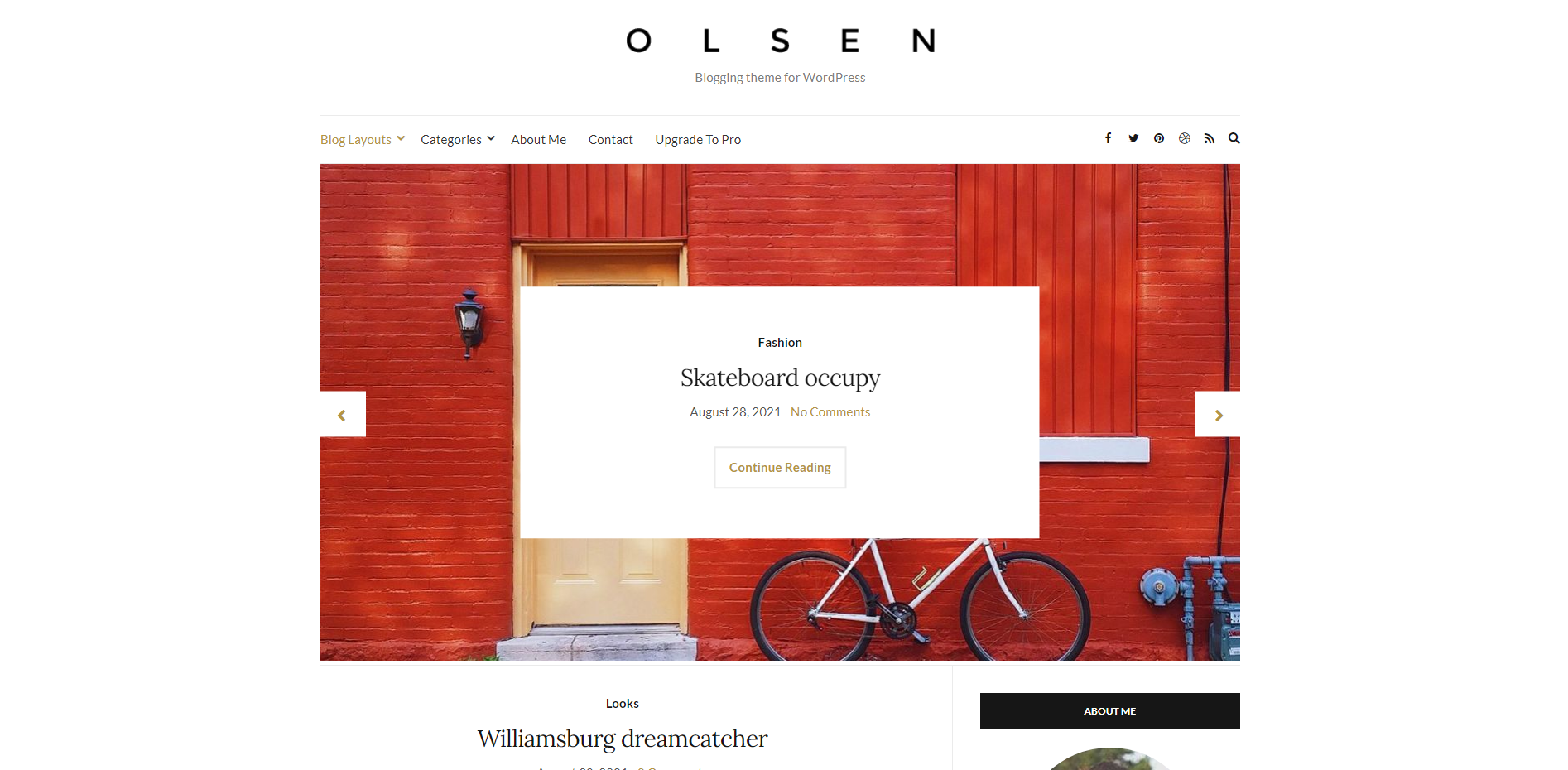 Olsen - 無料の WordPress ブログテーマ