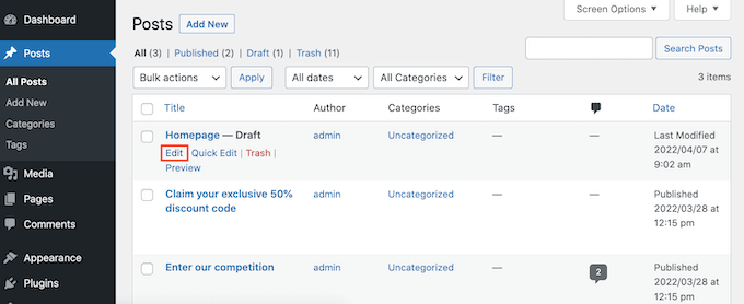 WordPress ページと投稿エディター