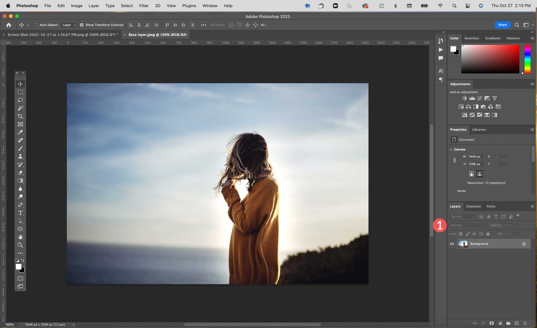 Livello base di Photoshop