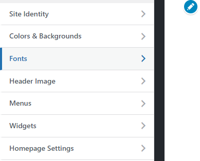 configuración del personalizador de fuentes