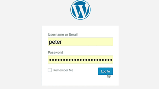 accedi alla dashboard di wordpress