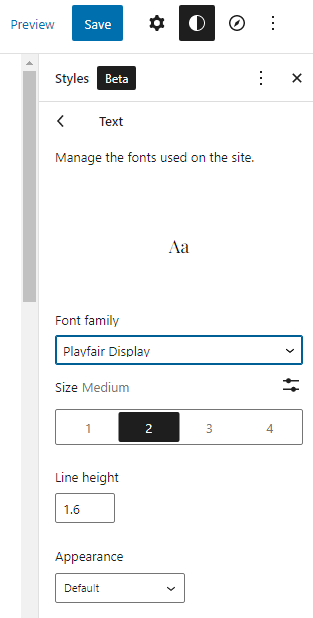 Schriftstil festlegen