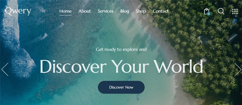 Tema WordPress dell'agenzia di viaggi Qwery