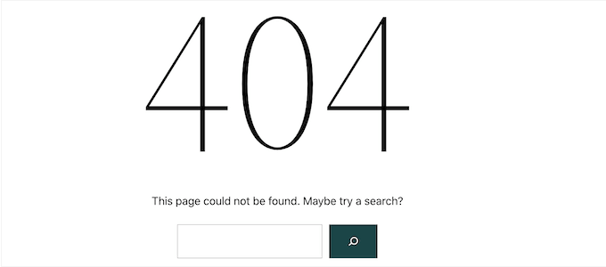 デフォルトの WordPress 404 ページ