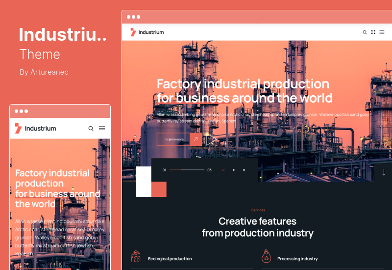 Tema Industrium - Tema de WordPress para industria y fábrica