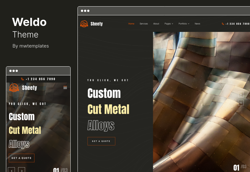 Weldo テーマ - Metal Works WordPress テーマ