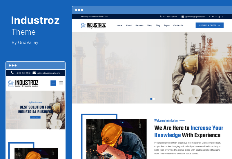 Tema Industroz - Tema WordPress di fabbrica e industriale