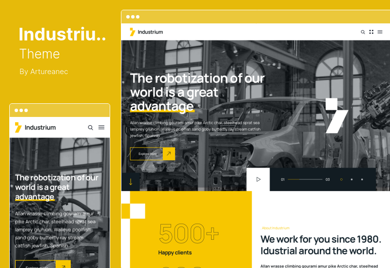 Tema Industrium - Tema WordPress per industria e fabbrica