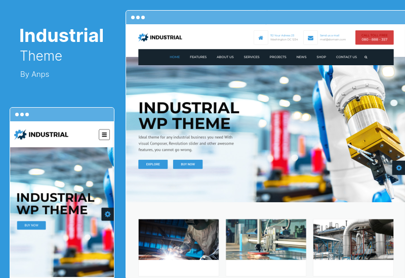 Tema industrială - Temă WordPress pentru afaceri din fabrică