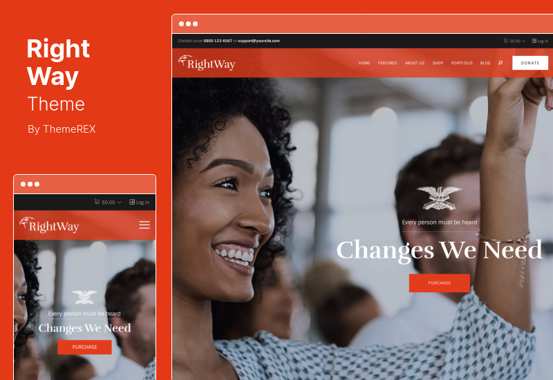 Right Way Theme - Wahlkampf und politischer Kandidat WordPress Theme