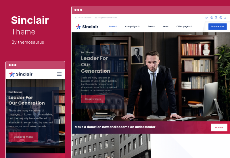 Sinclair Theme – Politisches Fundraising & Spenden WordPress Theme