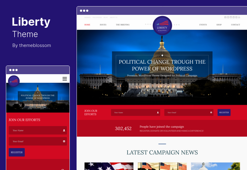 Liberty Theme - Su tema político de WordPress