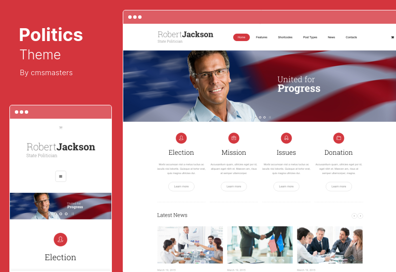 Tema politico - Tema WordPress politico della campagna elettorale