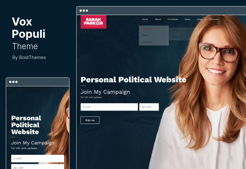 Tema Vox Populi - Tema WordPress per partiti politici, candidati e di base