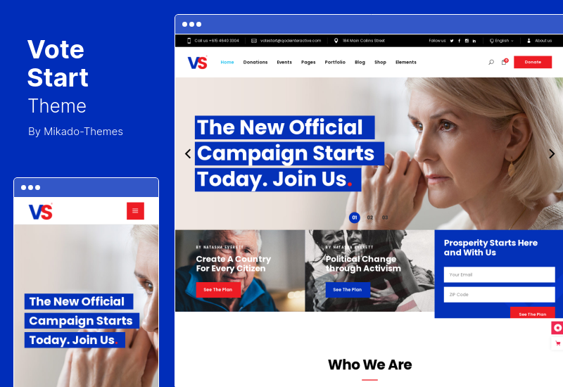 VoteStart Theme - 政治运动 WordPress 主题