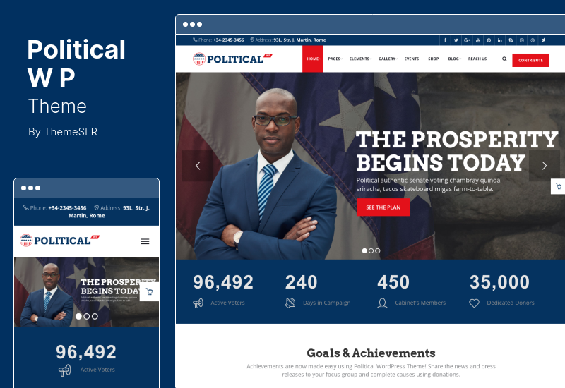 Tema PoliticalWP - Tema WordPress della campagna politica