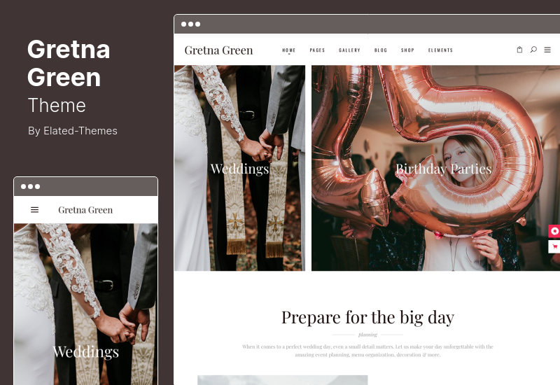 Gretna Green Theme - Ślubny motyw WordPress